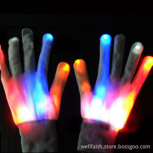 Flashing Gloves Glow 7 Mode LED Rave Light Finger Lighting MittNew